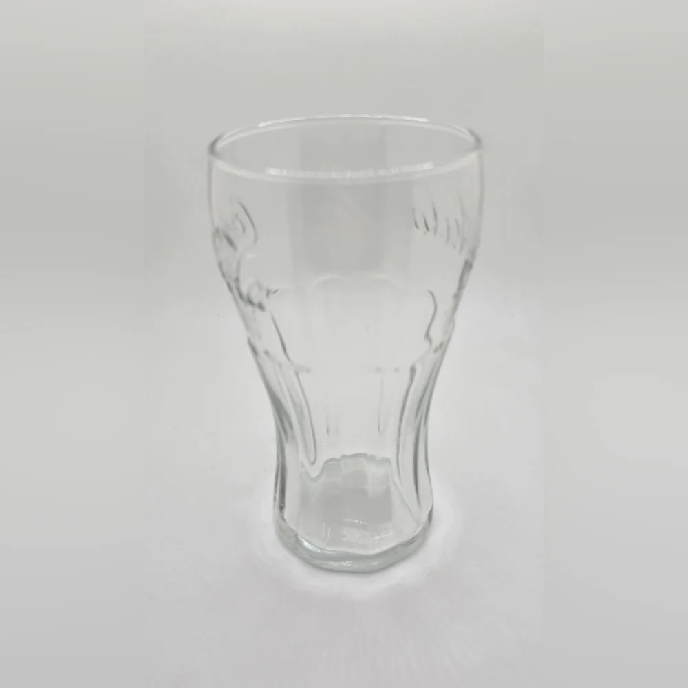 Vintage Coca Cola Clear Glass Cup Mug 6” Tall EUC